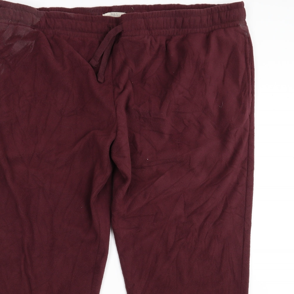 Womens UK Size 4XL Marks and Spencer Regular Fit Sweatpants Red Trousers