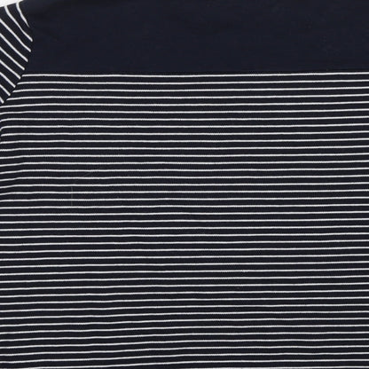 BM Womens Blue Striped  Pullover Sweatshirt Size L