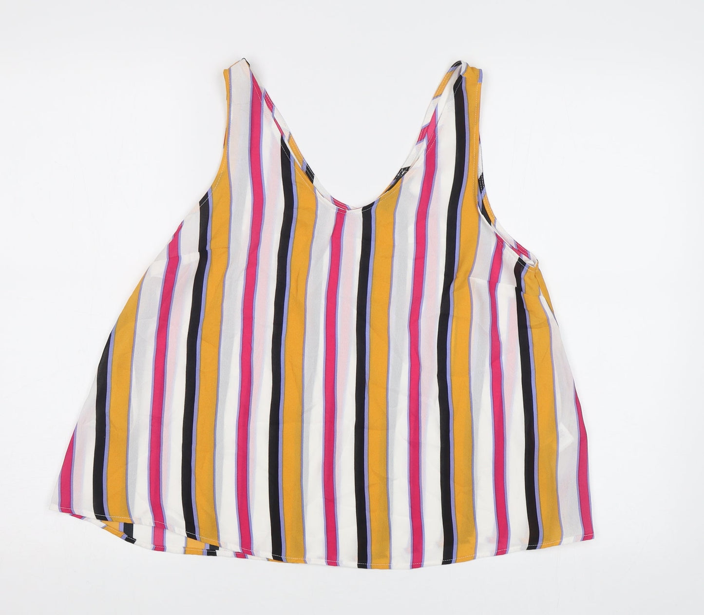 Primark Womens Multicoloured Striped  Basic Tank Size 10
