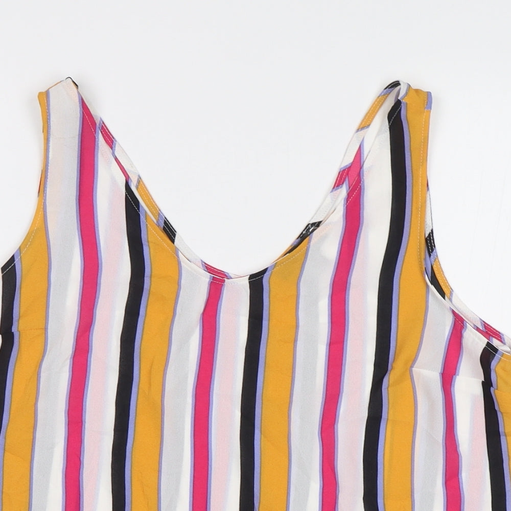 Primark Womens Multicoloured Striped  Basic Tank Size 10