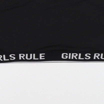 Peacocs Girls Black   Cropped T-Shirt Size 9-10 Years
