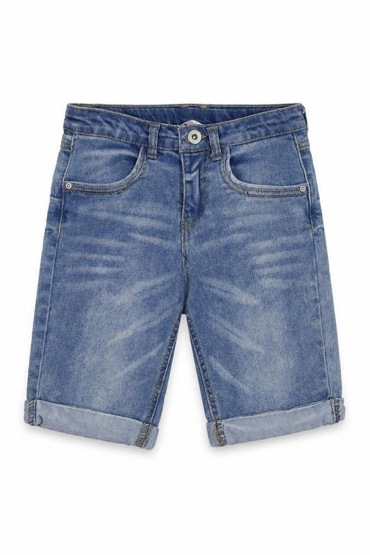 Front view of Miss E-Vie girls’ blue cropped jeans, size 9, years
