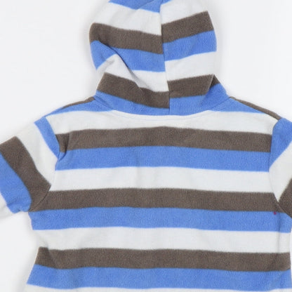Preworn Baby Blue Striped  Full Zip Jumper Size 12-18 Months
