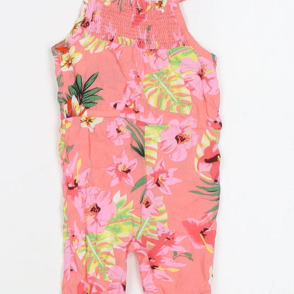 Primark Baby Pink Floral  Dungaree One-Piece Size 0-3 Months