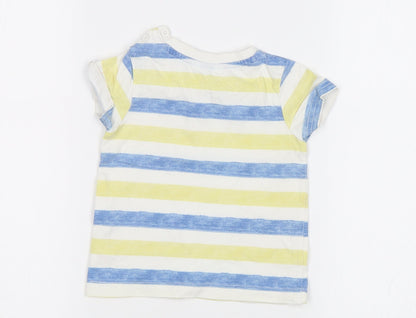 M&Co Baby Blue Striped  Basic Polo Size 9-12 Months