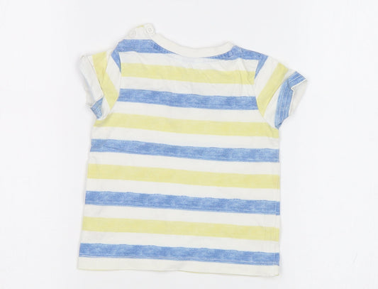 M&Co Baby Blue Striped  Basic Polo Size 9-12 Months