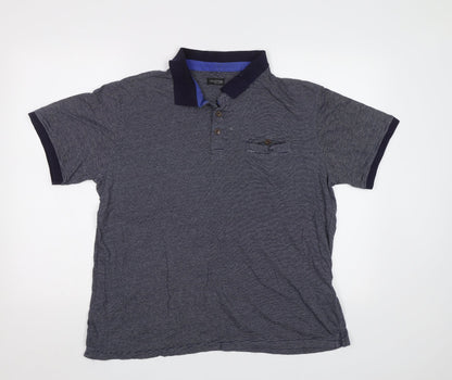 Debenhams Mens Blue Striped   Polo Size L