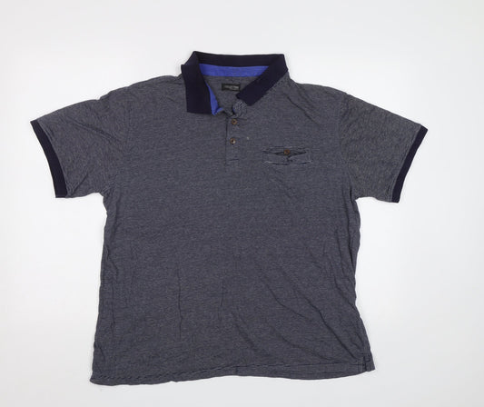 Debenhams Mens Blue Striped   Polo Size L