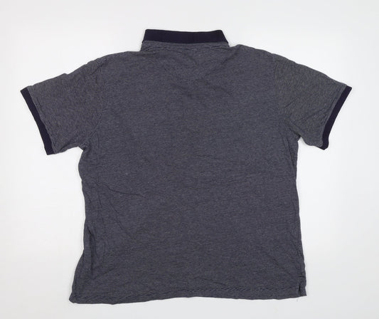 Debenhams Mens Blue Striped   Polo Size L