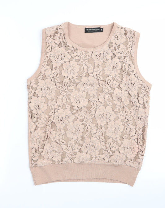 Cherry Couture Womens Beige   Pullover Jumper