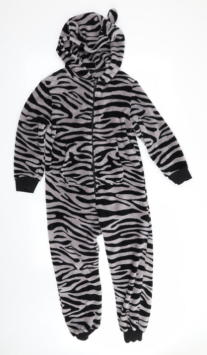 NEXT Girls Black Animal Print   One Piece   - Zebra Print