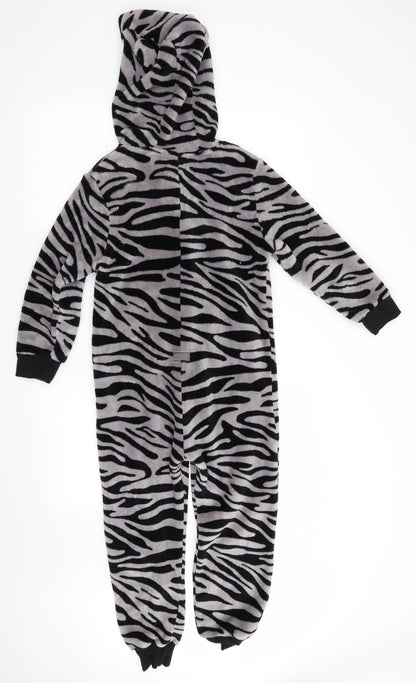 NEXT Girls Black Animal Print   One Piece   - Zebra Print