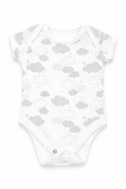 Nutmeg Boys Grey Geometric  Romper One-Piece Size Newborn  - Cloud Print