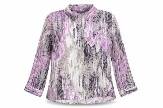 Ellie Louise Womens Purple Animal Print  Basic Blouse Size 12
