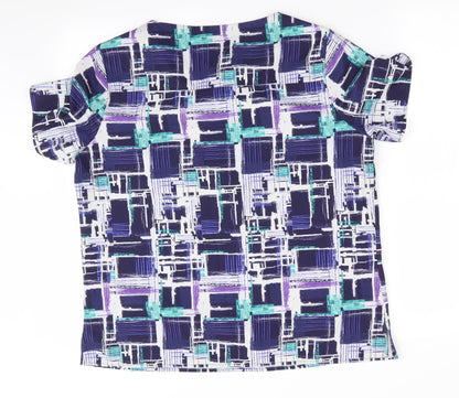 Womens UK Size 14 Vortex Purple Basic Blouse