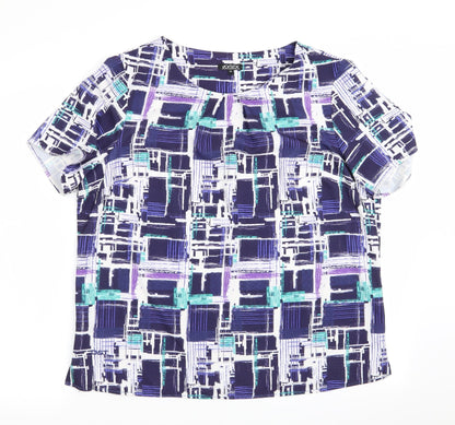 Womens UK Size 14 Vortex Blue Basic Blouse