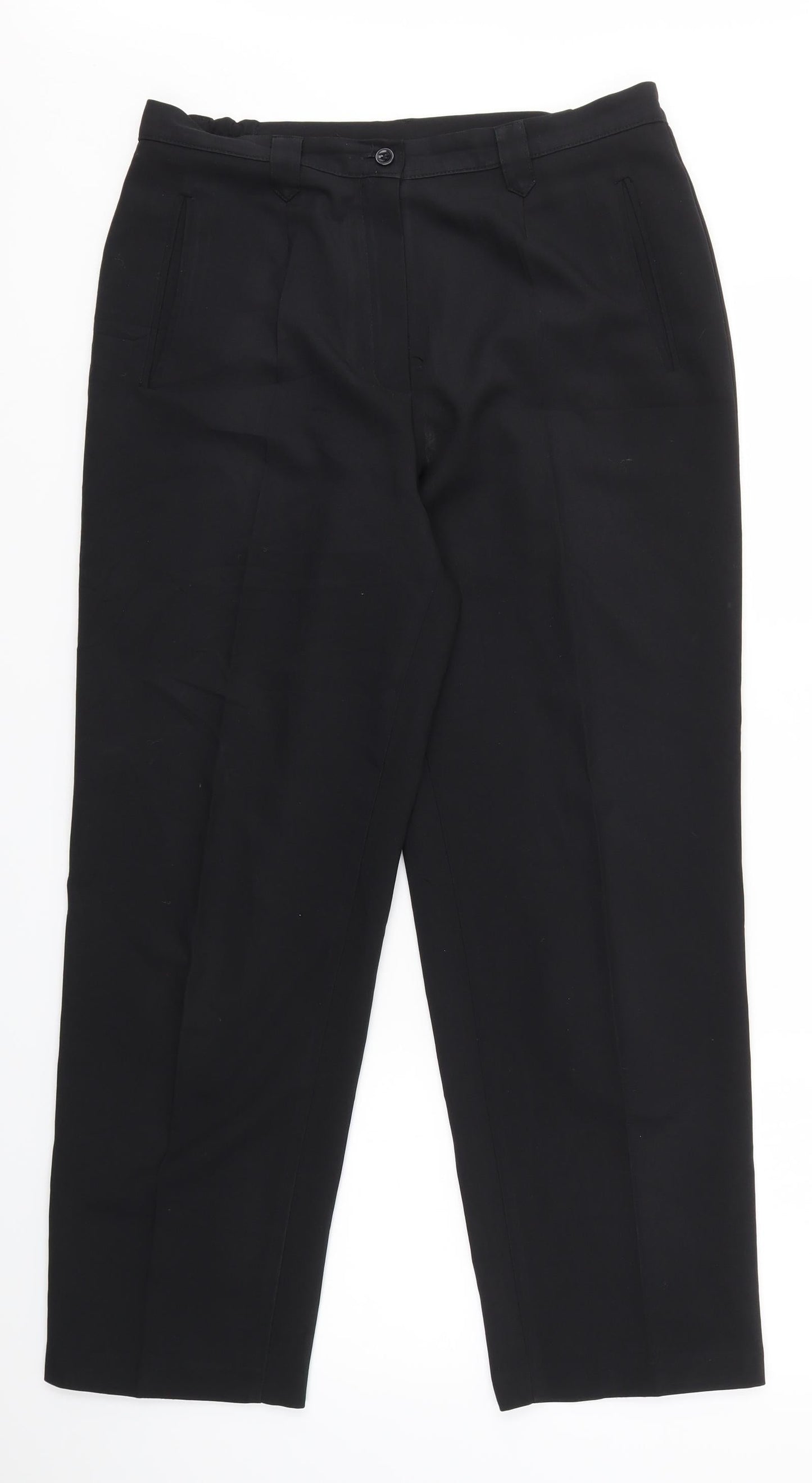 Womens UK Size 14 BHS Regular Fit Dress Pants Black Trousers