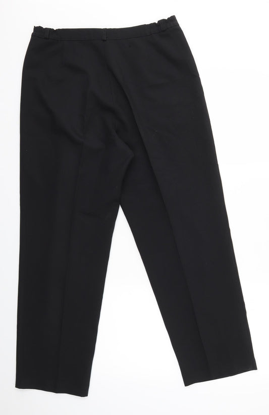 Womens UK Size 14 BHS Regular Fit Dress Pants Black Trousers