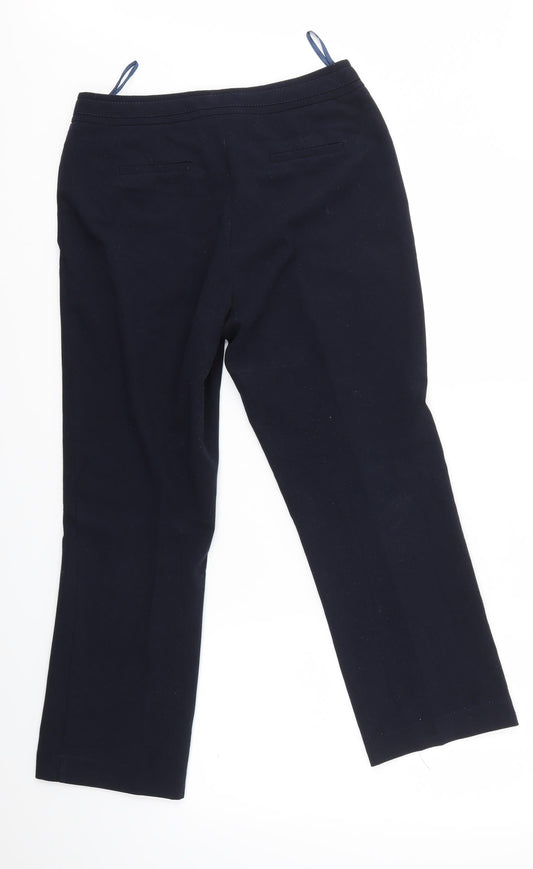 Womens UK Size 10 M&Co Regular Fit Dress Pants Blue Trousers