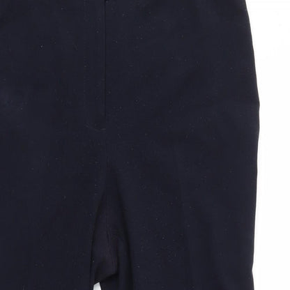 Womens UK Size 10 M&Co Regular Fit Dress Pants Blue Trousers