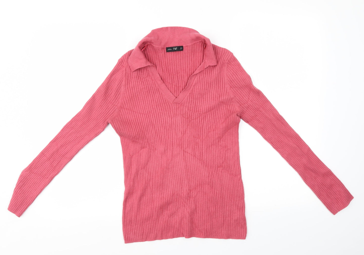 F&F Womens Pink  Knit Pullover Jumper Size 12