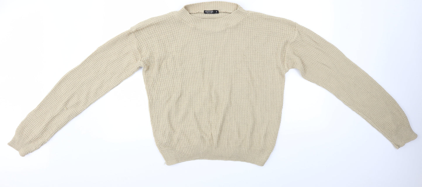 Womens UK Size M Nasty Gal Beige Pullover Jumper