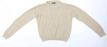 Womens UK Size M Nasty Gal Beige Pullover Jumper