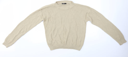Womens UK Size M Nasty Gal Beige Pullover Jumper
