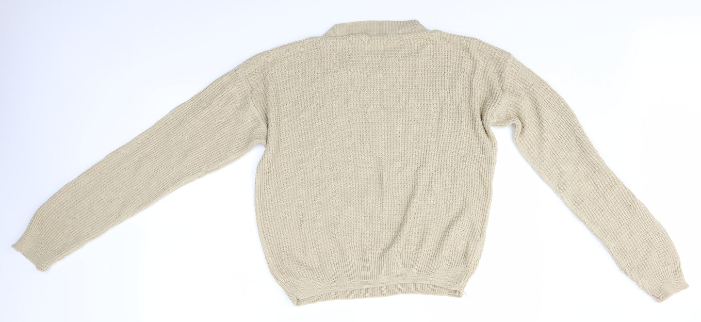 Womens UK Size M Nasty Gal Beige Pullover Jumper