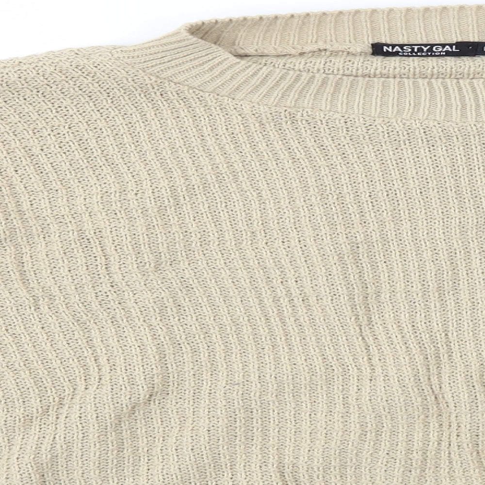Womens UK Size M Nasty Gal Beige Pullover Jumper