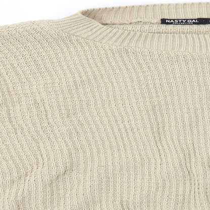 Womens UK Size M Nasty Gal Beige Pullover Jumper