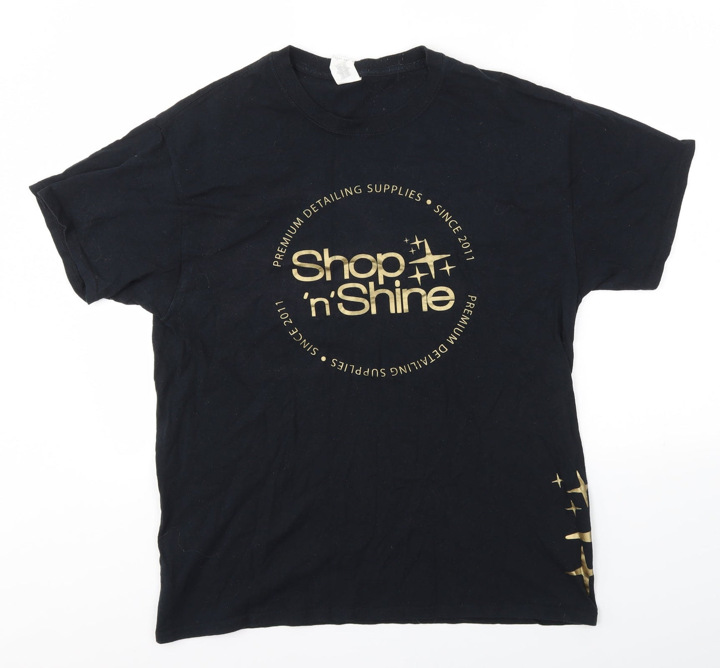 Mens UK Size L Gildan Black  T-Shirt