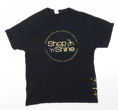 Mens UK Size L Gildan Black  T-Shirt
