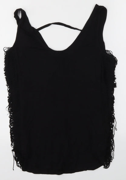 Womens UK Size S Oasis Black Basic Tank