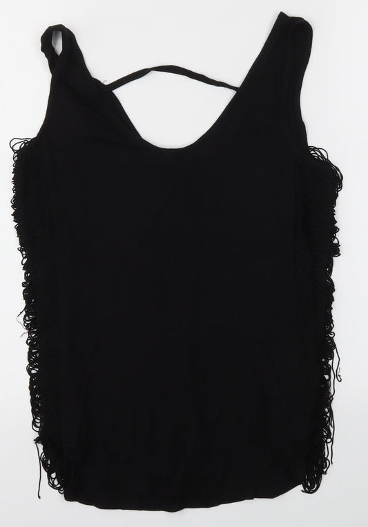 Womens UK Size S Oasis Black Basic Tank