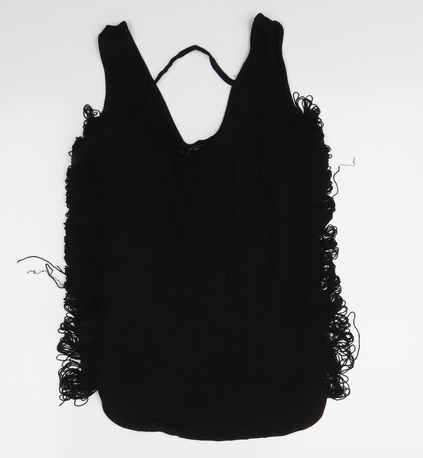 Womens UK Size S Oasis Black Basic Tank