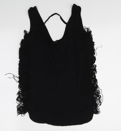 Womens UK Size S Oasis Black Basic Tank