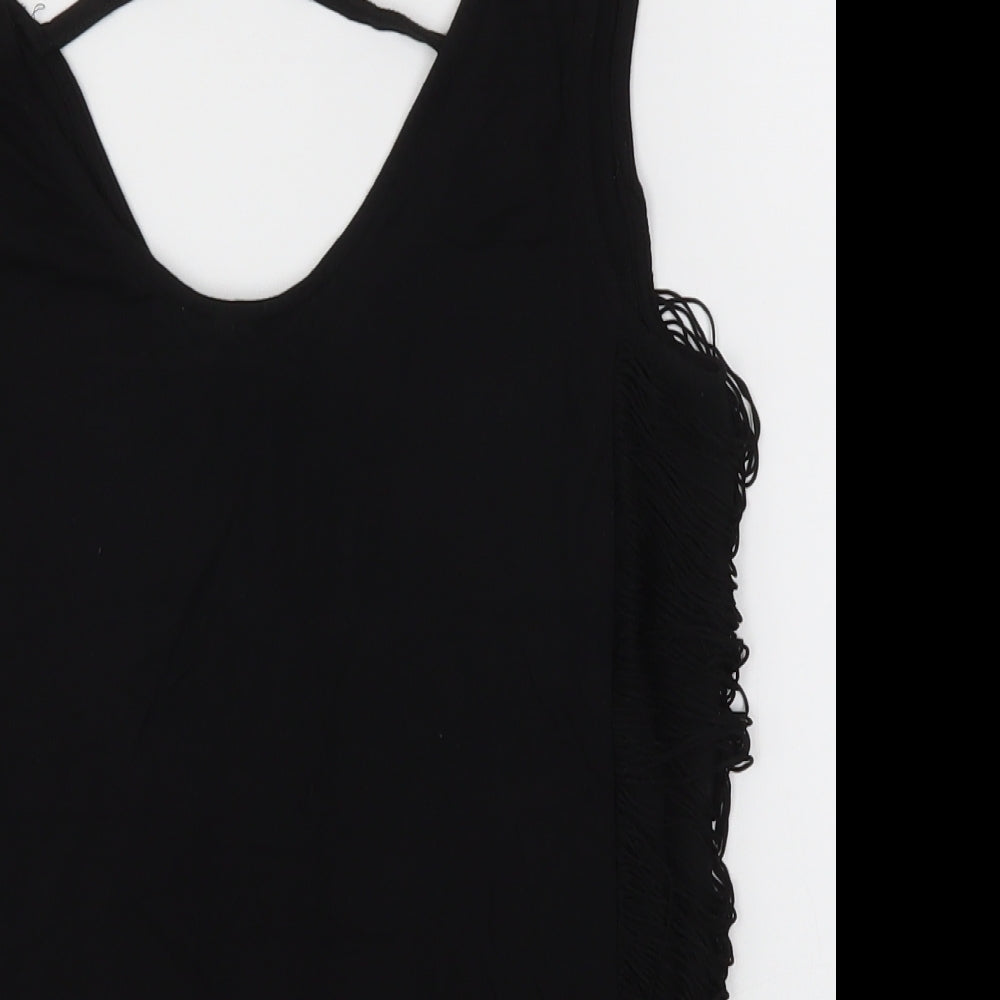 Womens UK Size S Oasis Black Basic Tank