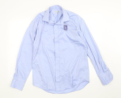 Mens UK Collar Size M Kustom Kit Smart Blue  Dress Shirt