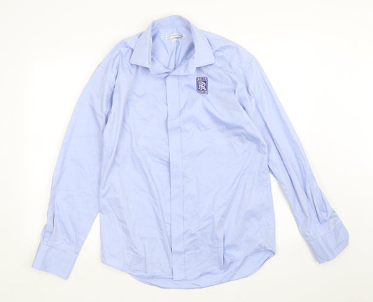 Mens UK Collar Size M Kustom Kit Smart Blue  Dress Shirt