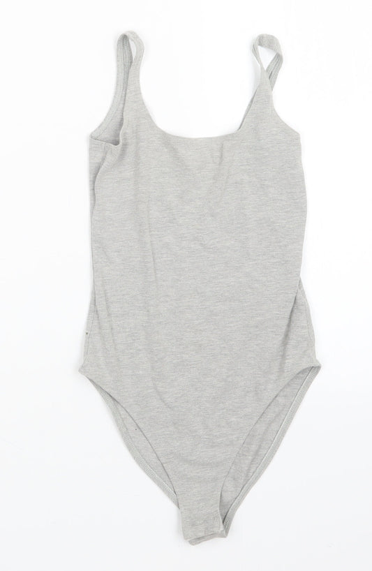 Miss Selfridge Womens Grey   Bodysuit One-Piece Size 4