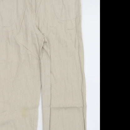 Womens UK Size 12 Mia Moda Regular Fit  Beige Trousers