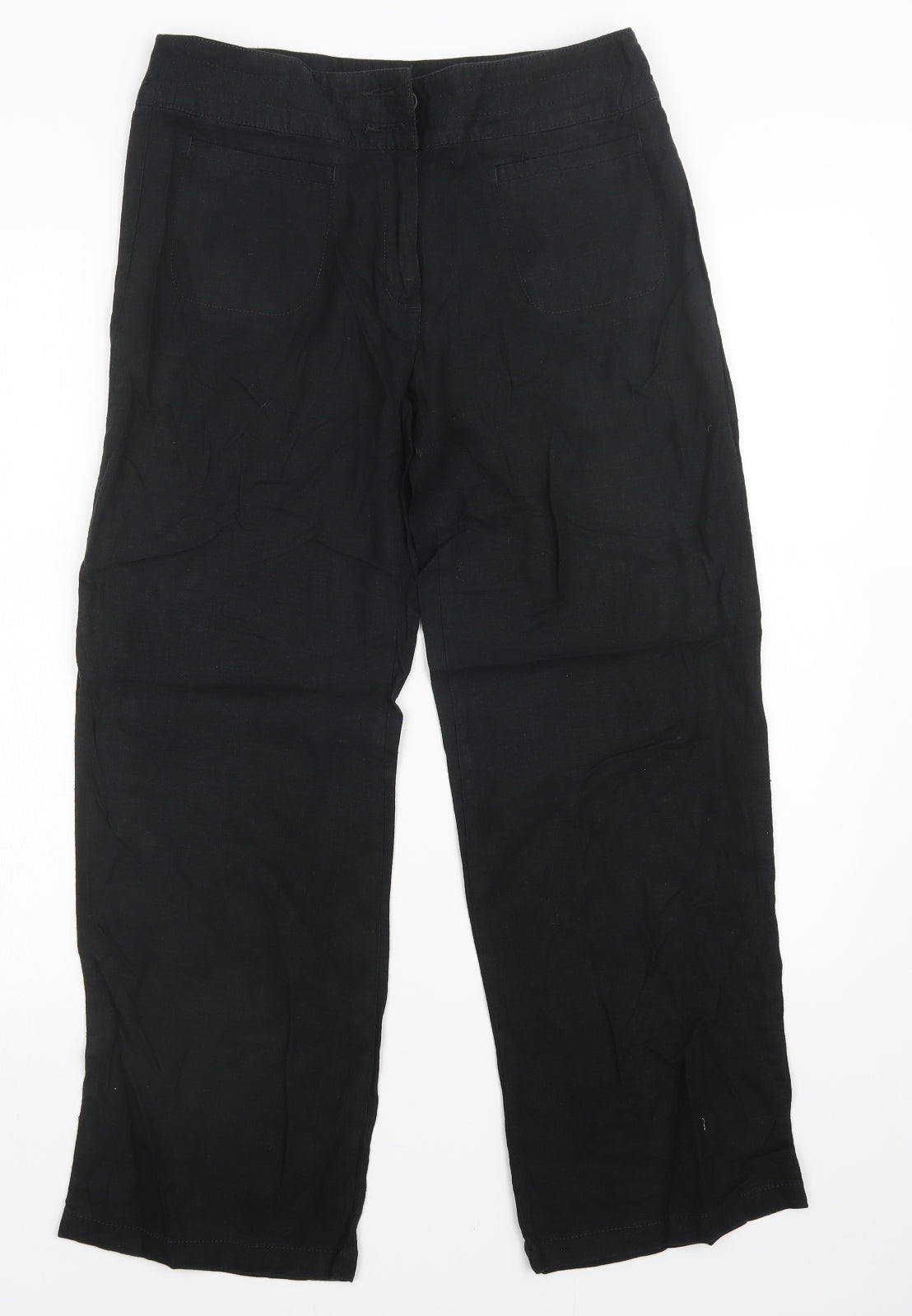 Womens UK Size 10 M&S Regular Fit  Black Trousers