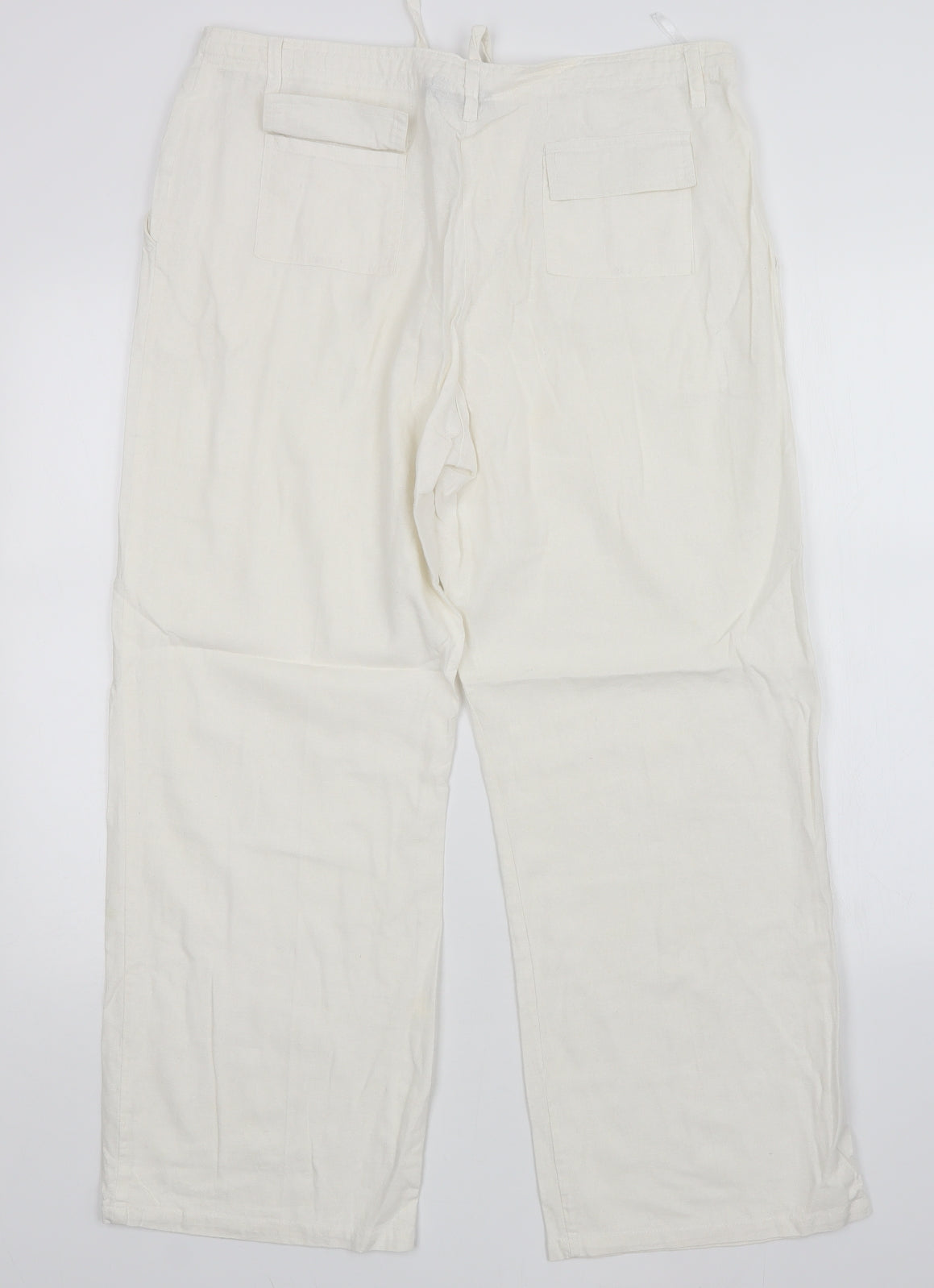 Womens UK Size 16 Mia Moda Regular Fit  White Trousers