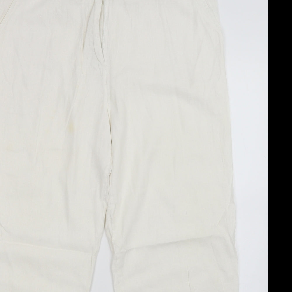 Womens UK Size 16 Mia Moda Regular Fit  White Trousers