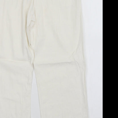 Womens UK Size 16 Mia Moda Regular Fit  White Trousers