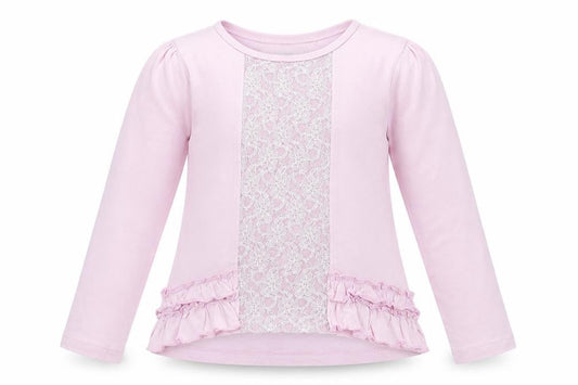 Front view of Tu girls’ pink basic t-shirt, size 5, years