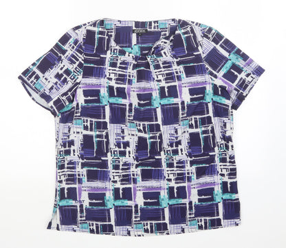 Womens UK Size 14 Vortex Multicoloured Basic Blouse