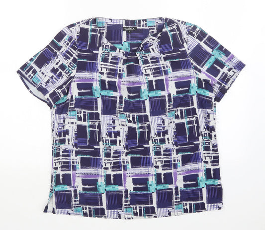 Womens UK Size 14 Vortex Multicoloured Basic Blouse
