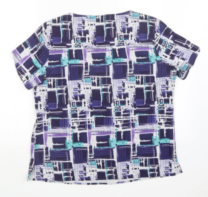 Womens UK Size 14 Vortex Multicoloured Basic Blouse